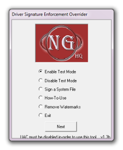 Driver Signature Enforcement Overrider